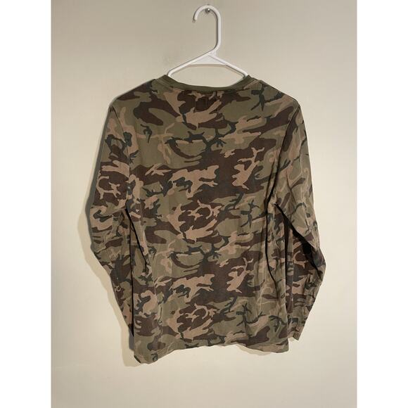 L.L. Bean X Peanuts Camouflage Snoopy Woodstock Long Sleeve Shirt Camo Sz S - Picture 5 of 9